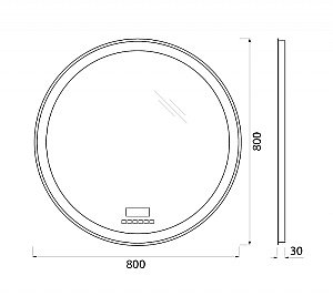Зеркало BelBagno SPC-RNG-800 RAD в ванную от интернет-магазине сантехники Sanbest
