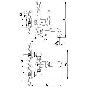 Смеситель для ванны Lemark Villa LM4812B купить в интернет-магазине сантехники Sanbest