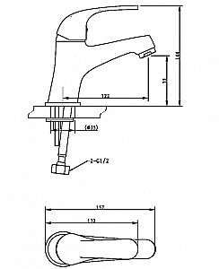 Смеситель для раковины Bravat FIT F1135188BM-RUS купить в интернет-магазине сантехники Sanbest