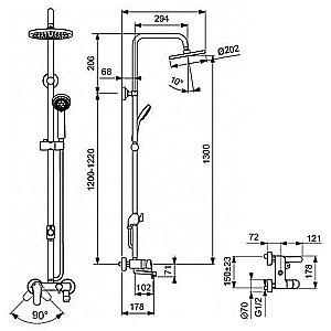 Душевая система Vidima Balance BA270AA купить в интернет-магазине сантехники Sanbest