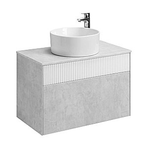 Тумба с раковиной Акватон Марбл 80/Mila 40 слейт/белая матовая для ванной в интернет-магазине Sanbest