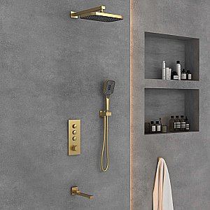 Душевая система Vincea VSFW-433T1BG брашированное золото купить в интернет-магазине сантехники Sanbest