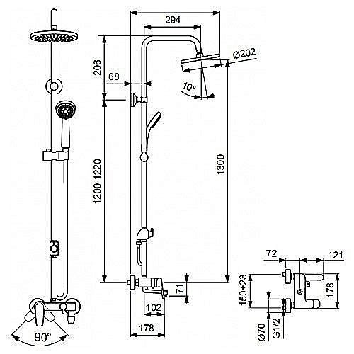 Душевая система Vidima Balance BA270AA купить в интернет-магазине сантехники Sanbest