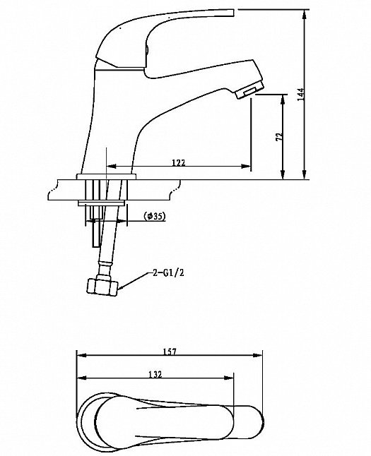 Смеситель для раковины Bravat FIT F1135188BM-RUS купить в интернет-магазине сантехники Sanbest
