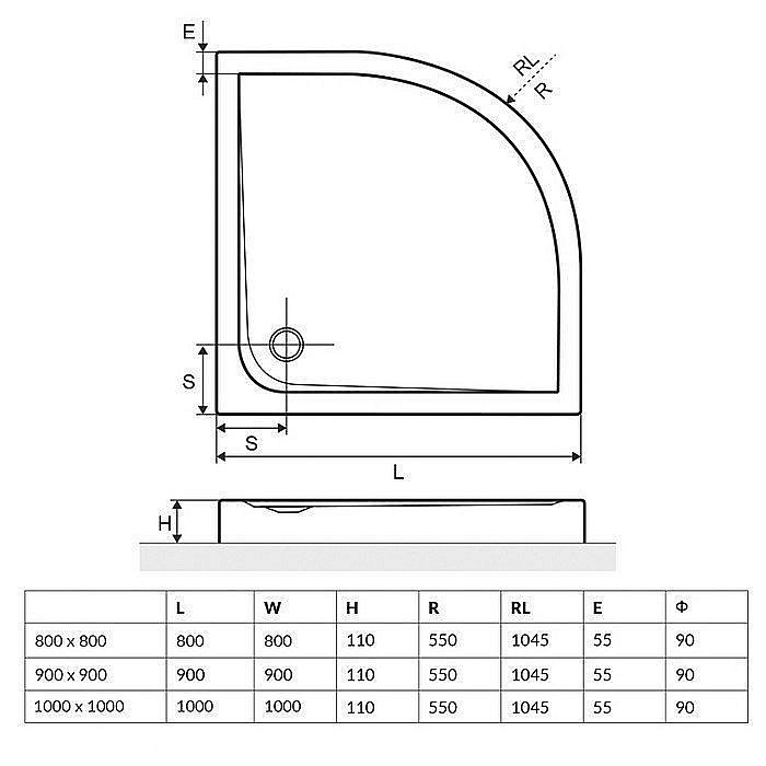 Душевой поддон Excellent Sense Compact 80x80 белый купить в интернет-магазине Sanbest