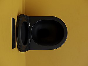 Унитаз подвесной Ceramica Nova Metropol CN4002TMB черный матовый, с крышкой микролифт, безободковый, слив-торнадо купить в интернет-магазине Sanbest