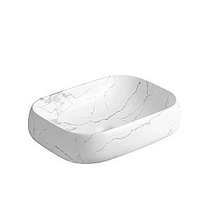 Раковина накладная CeruttiSpa 56,5 CR0086 MMW2 мрамор белый матовый купить в интернет-магазине Sanbest