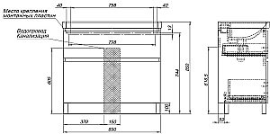 Тумба с раковиной Aquanet Вега 90 344124+323883 белая глянцевая для ванной в интернет-магазине Sanbest