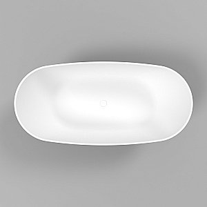 Ванна из искусственного камня WhiteCross Onyx D 160x75 черный/белый матовый купить в интернет-магазине Sanbest