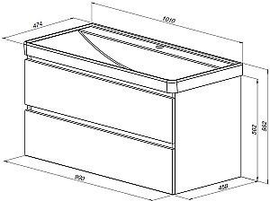 Тумба с раковиной Aquanet Вега 100 белый глянец для ванной в интернет-магазине Sanbest