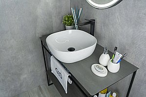 Раковина накладная Gid Geometrico 42,5 D1301 51180 белая купить в интернет-магазине Sanbest