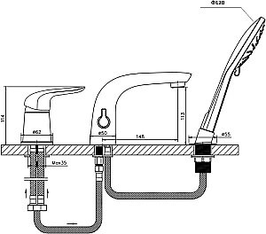Смеситель для ванны Orange M60-333cr хром купить в интернет-магазине сантехники Sanbest