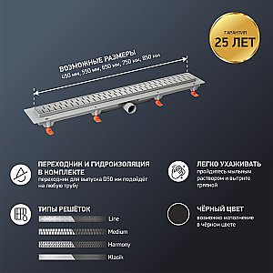 Душевой лоток PAINI Medium CH550MN 55 с рамкой, хром купить в интернет-магазине Sanbest