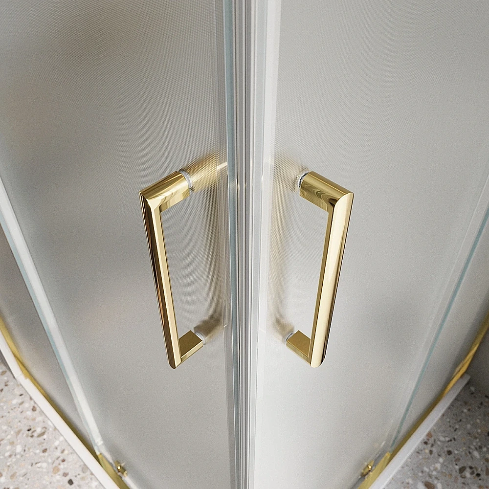 Душевой уголок BelBagno Luce A-2-90-P-ORO 90x90 стекло рифленое/профиль золото купить в интернет-магазине Sanbest