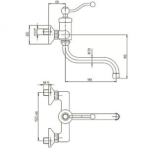 Смеситель для раковины PAINI Duomo 88CR501 хром купить в интернет-магазине сантехники Sanbest