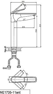 Смеситель для раковины Rush Nevis NE1735-11 бронза купить в интернет-магазине сантехники Sanbest