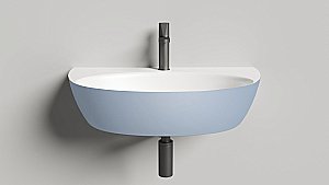 Раковина Salini ALDA WALL 03 140323MRH 71 из искусственного камня S-Stone, белая матовая, цвет по RAL снаружи купить в интернет-магазине Sanbest