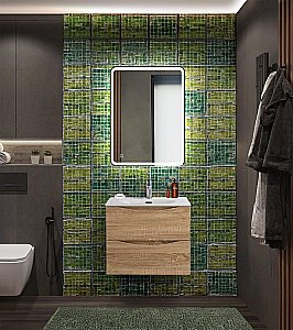 Тумба с раковиной BelBagno MARINO-CER-N-600-2C-SO-WO-P Rovere Bianco для ванной в интернет-магазине Sanbest