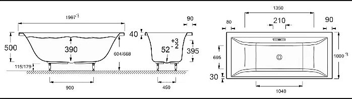 Ванна акриловая Jacob Delafon Evok Excellence 200x100 купить в интернет-магазине Sanbest
