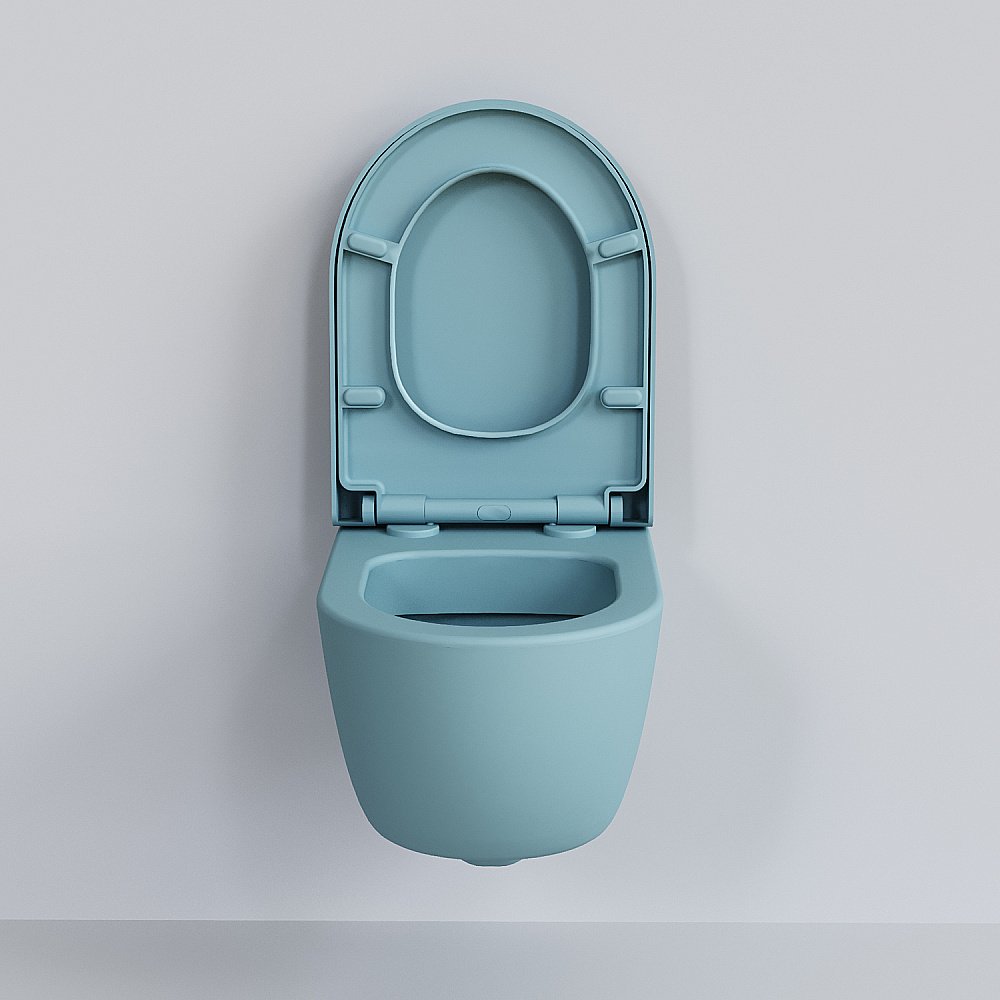 Унитаз подвесной Ambassador Abner 103T20801R голубой матовый купить в интернет-магазине Sanbest