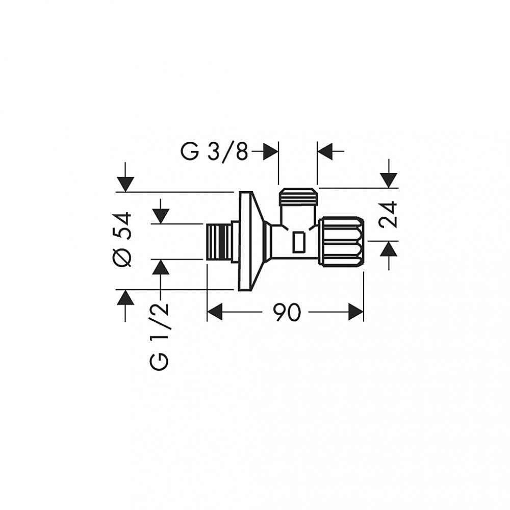 Угловой вентиль Hansgrohe 13904000 купить в интернет-магазине сантехники Sanbest