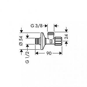 Угловой вентиль Hansgrohe 13904000 купить в интернет-магазине сантехники Sanbest