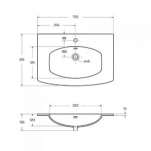 Тумба с раковиной Cezares ELETTRA 75 55521 75 Bianco opaco для ванной в интернет-магазине Sanbest