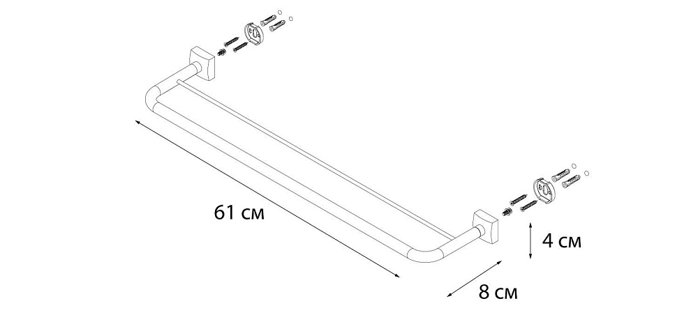 Полотенцедержатель FIXSEN KVADRO FX-61302 купить в интернет-магазине сантехники Sanbest