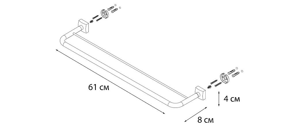 Полотенцедержатель FIXSEN KVADRO FX-61302 купить в интернет-магазине сантехники Sanbest