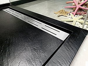 Душевой поддон WeltWasser WW TRS STONE BL 10000005450 100x90 черный купить в интернет-магазине Sanbest