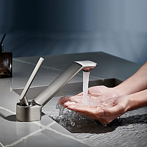 Смеситель для раковины Elghansa URBAN XQ 1613301-Gun оружейная сталь матовая купить в интернет-магазине сантехники Sanbest