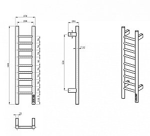 Полотенцесушитель электрический WONZON & WOGHAND BONN, Брашированное золото (WW-AL4092-BG) купить в интернет-магазине сантехники Sanbest