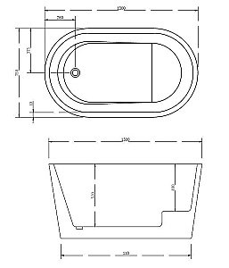 Ванна акриловая ABBER AB9277 130x75 купить в интернет-магазине Sanbest