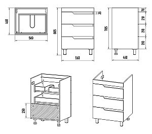 Тумба с раковиной Misty Софт - 60 П-Соф-01060-0113Я белая для ванной в интернет-магазине Sanbest