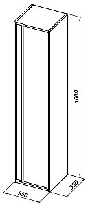 Шкаф-пенал Aquanet Lino 253914 35 Дуб Веллингтон для ванной в интернет-магазине сантехники Sanbest