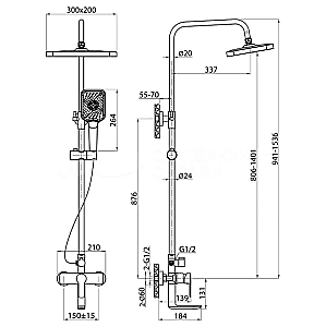 Душевая система Elghansa Emerald 2391510-2B хром купить в интернет-магазине сантехники Sanbest