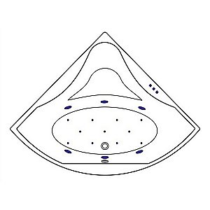 Ванна акриловая EXCELLENT Glamour RELAX WAEX.GLA15.RELAX.GL 150x150 белая с гидромассажем купить в интернет-магазине Sanbest