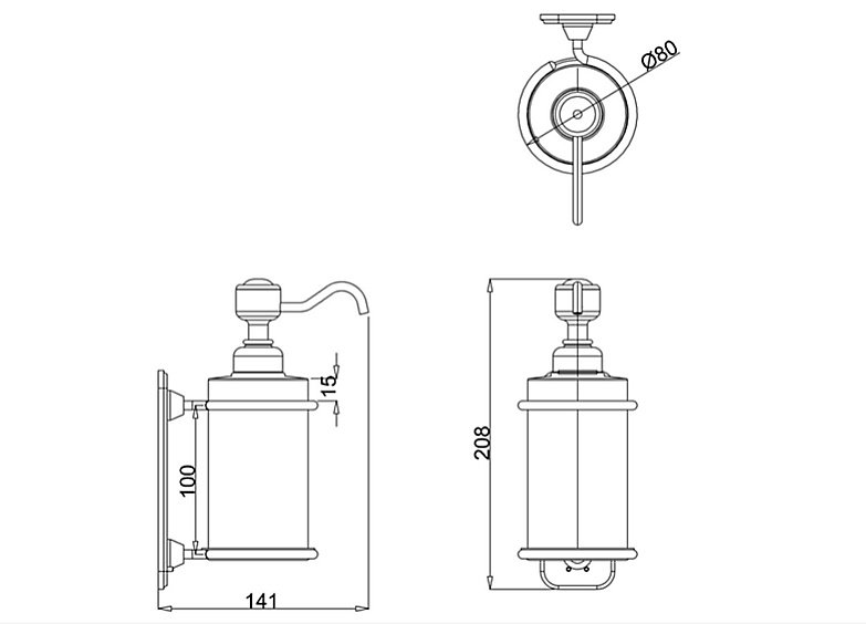 Диспенсер Burlington A19 BNKL никель шлифованный купить в интернет-магазине сантехники Sanbest