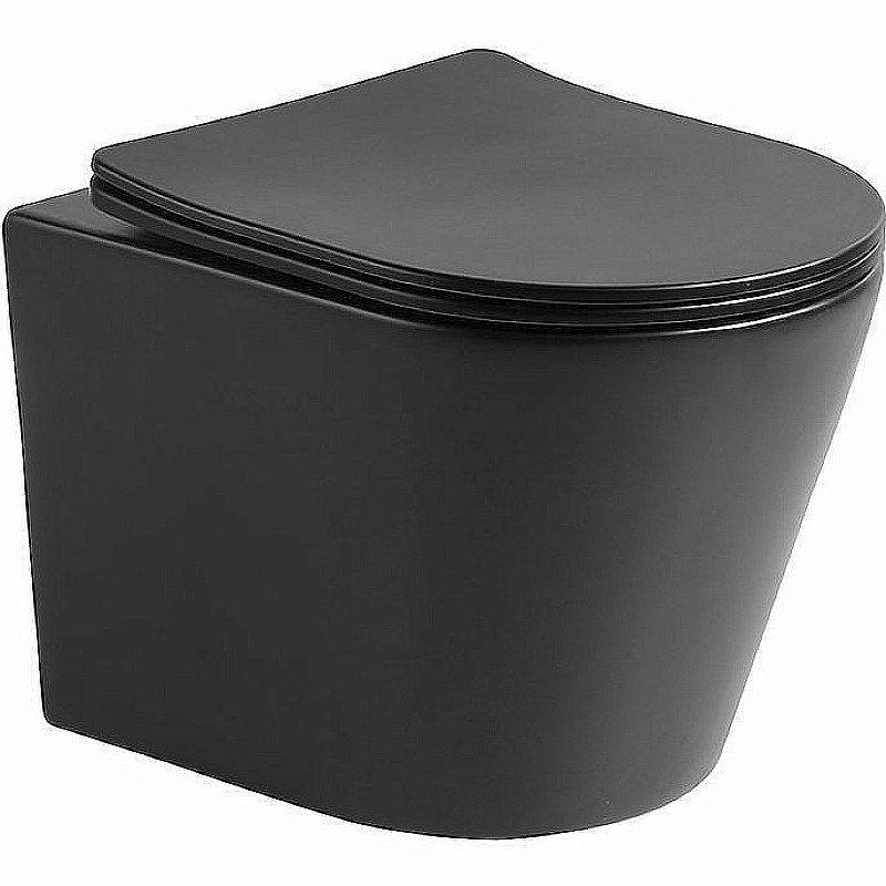 Унитаз Vincea Piatti VT1-11SMB безободковый, с крышкой микролифт, черный матовый купить в интернет-магазине Sanbest