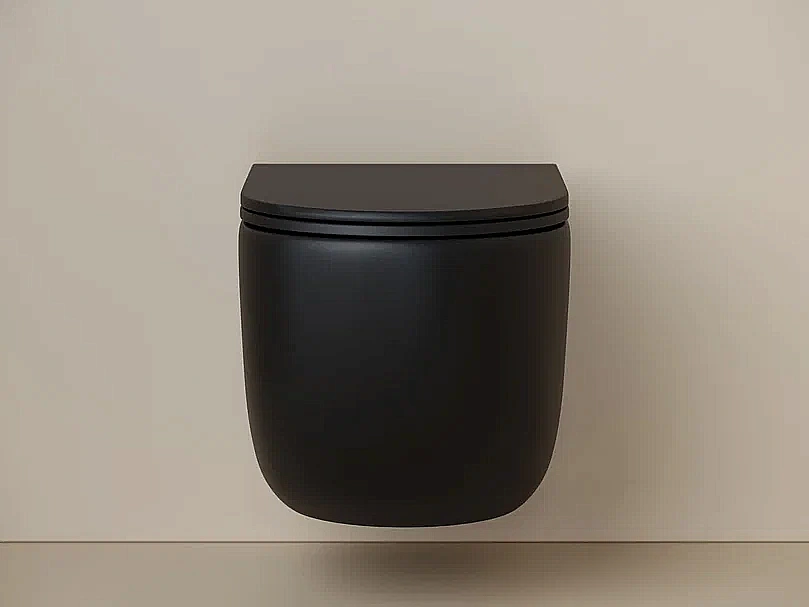 Унитаз подвесной Ceramica Nova UP CN4007MB безободковый, с крышкой микролифт, слив-торнадо, черный матовый купить в интернет-магазине Sanbest