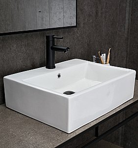 Раковина накладная Gid Geometrico 53 N9153 51215 белая купить в интернет-магазине Sanbest