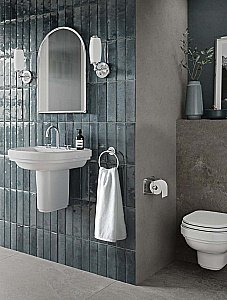 Раковина на полупьедестале Burlington Riviera 58 RIV3 3TH RIV7 с 3-мя отверстиями белая купить в интернет-магазине Sanbest