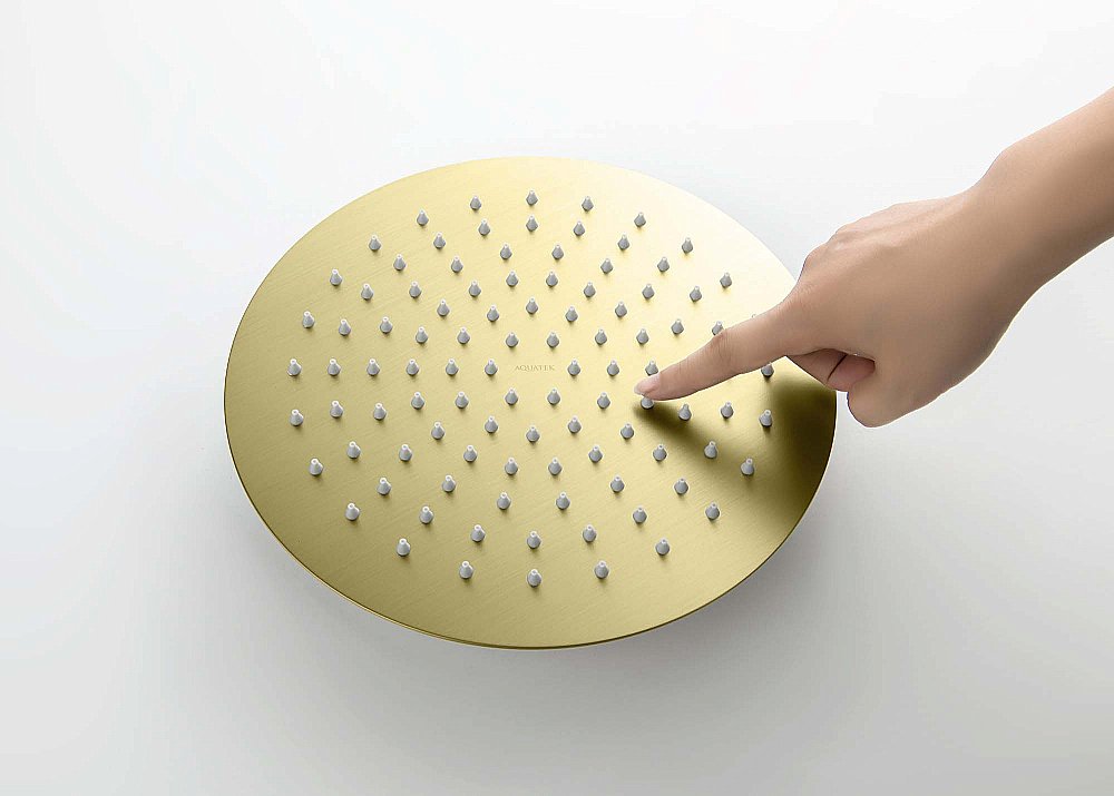 Верхний душ Aquatek AQ2073BG 250 золото шлифованное купить в интернет-магазине сантехники Sanbest