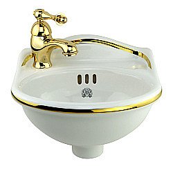 Раковина подвесная Migliore Milady 32 22817 белая, золото купить в интернет-магазине Sanbest