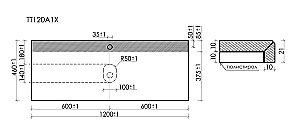 Столешница Sancos 120х46 TT120A2X кремовая матовая для ванной в интернет-магазине сантехники Sanbest