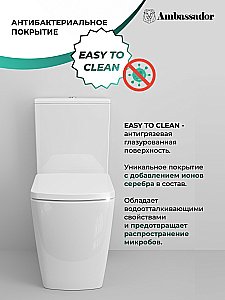 Унитаз Ambassador Kingston 147K19002RS безободковый, с бачком, с крышкой микролифт, белый купить в интернет-магазине Sanbest