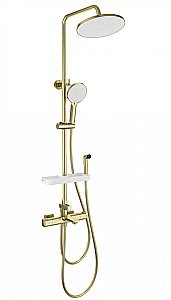 Душевая система с гигиеническим душем и термостатом WONZON & WOGHAND SOLID, Брашированное золото (WW-C3011-A1-BG) купить в интернет-магазине сантехники Sanbest