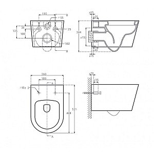 Унитаз подвесной Hansmann keramik Uno УНИ0014 безободковый, с крышкой микролифт купить в интернет-магазине Sanbest