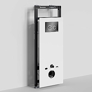 Инсталляция для унитаза WasserKraft Salm 27TLT.010.ME.WH.PB01 белая панель/кнопка черная глянцевая купить в интернет-магазине сантехники Sanbest