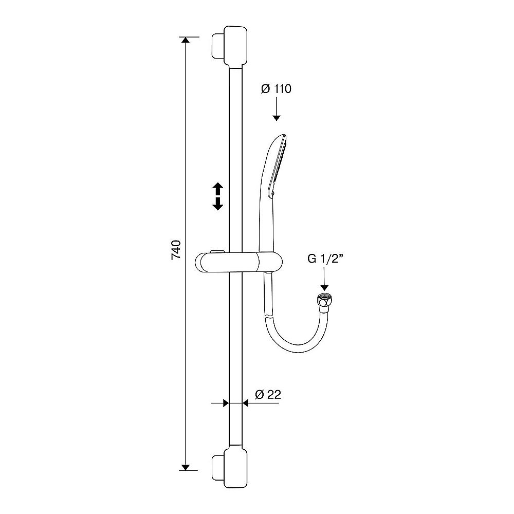 Душевой гарнитур Koller Pool Round RN020 хром купить в интернет-магазине сантехники Sanbest